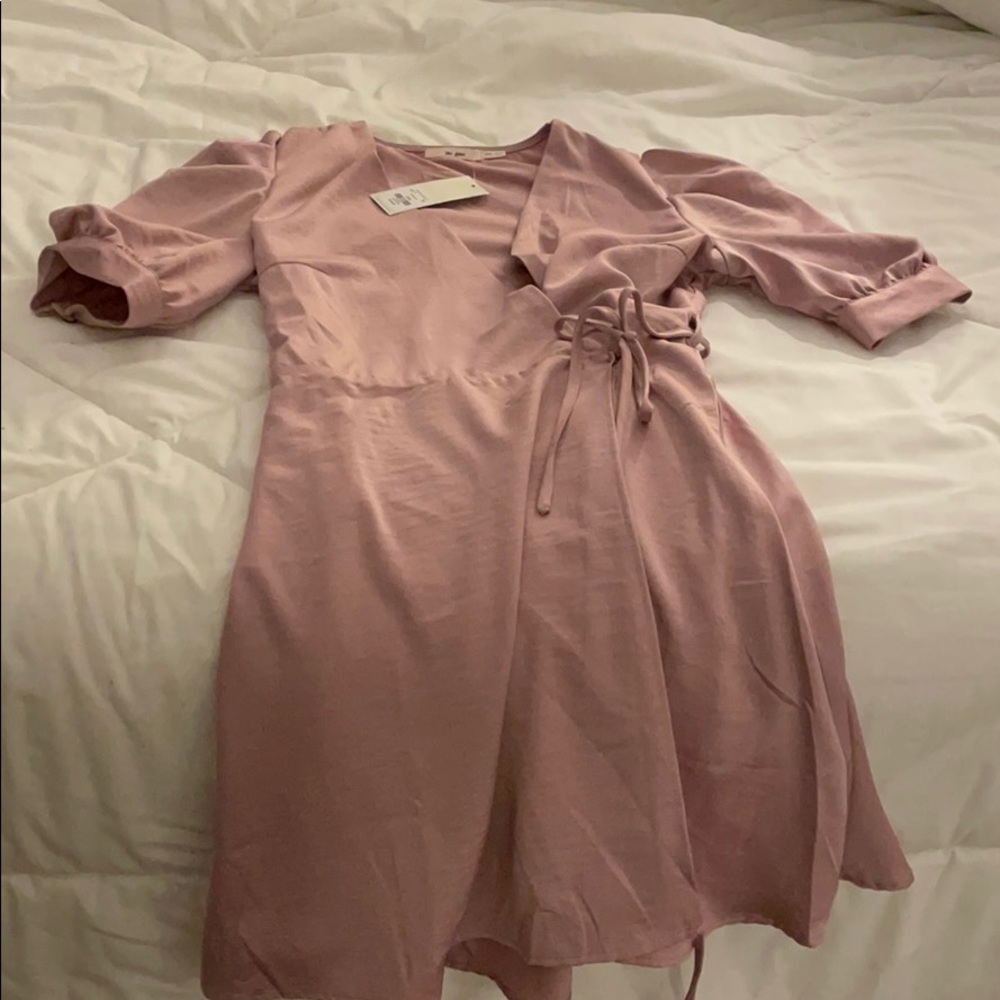 Pink satin dress
